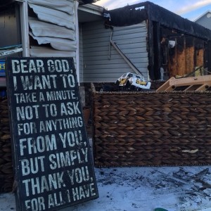 A photo Tia Clay took after the fire in her home reminding her of what she still has, Hurricane, Utah, Feb. 25, 2015 | Photo courtesy of Derek Visser, St. George News