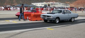 A Corvette and a Dodge from California staging at the Ridge Top Complex Saturday, March 21 | Photo by Ric Wayman, St. George News