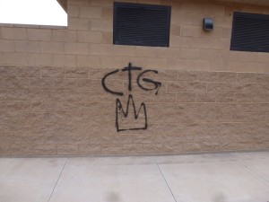 Graffiti on a business wall, date and location unspecified | Photo courtesy of Hurricane City Police Department, St. George News