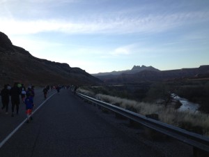 Runners traverse the beautiful Zion Half Marathon course that starts in Virgin and ends in Springdale, Utah, March 14, 2015 | Photo by Hollie Reina, St. George News