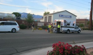 A two car accident on Red Cliffs Drive sent one man to the hospital Thursday night April 30, 2015 | Photo by Ric Wayman, St. George News