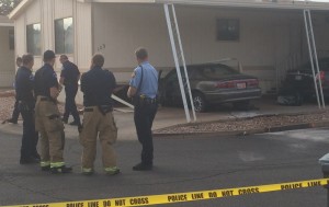 A man was transported to the hospital after crashing his car into a mobile home, St. George, Utah | Photo by Mori Kessler, St. George News