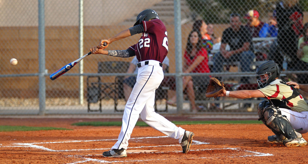 Logan LaFemina (22) bats for the Panthers, Cedar vs. Pine View, Baseball, St. George, Utah, Apr. 21, 2015 | Photo by Robert Hoppie, ASPpix.com, St. George News