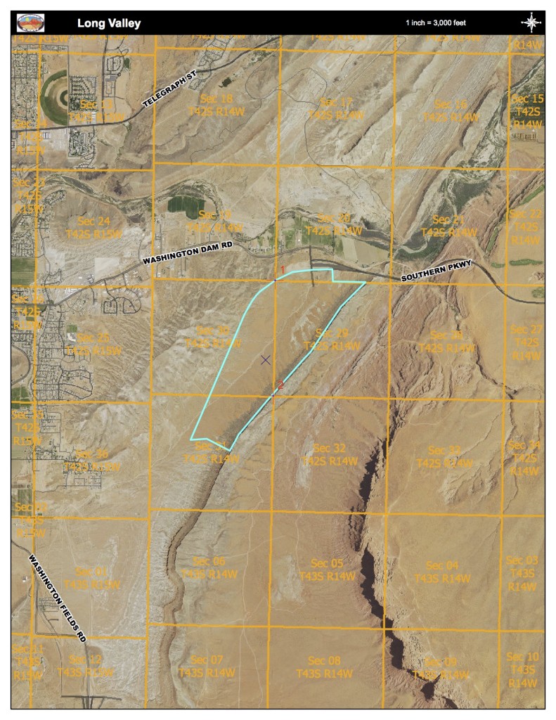 Proposed Long Valley exchange parcel | Image courtesy Washington County Geographical Information Systems, St. George News