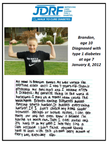 JDRF feature on Brandon Roundy, location and date unspecified | Image courtesy of the Juvenile Diabetes Research Foundation, St. George News