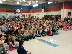 Students at Coral Canyon Elementary get a chance to throw cream pies at their principal to celebrate a successful PTA fundraiser, Washington, Utah, April 17, 2015 | Photo by Julie Applegate, St. George News