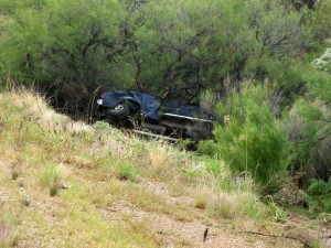 A truck rolled off northbound Interstate Leeds, Utah.  April 25, 2015 | Photo by Ric Wayman, St. George News