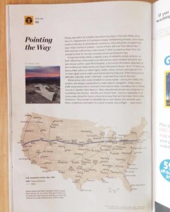 "Pointing the Way" article in April 2015 National Geographic, featuring photos of the local aviation arrows | St. George News