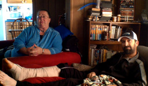 Hyrum Zerkle and his mother two weeks after his accident, Zerkle's house, Cedar City, Utah, April 2015 | Photo by Carin Miller, St. George News