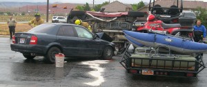 An accident on Telegraph Road sent one woman to the hospital, Washington, Utah, Saturday, May 23, 2015 | Photo by Ric Wayman, St. George News