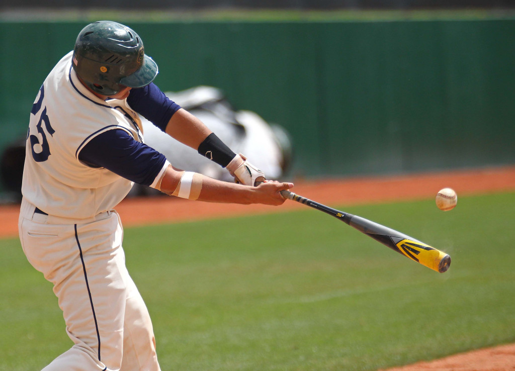 Brady Sargent with a hit for Snow Canyon, Snow Canyon vs. Carbon, Baseball, St. George, Utah, May 15, 2015 | Photo by Robert Hoppie, ASPpix.com, St. George News