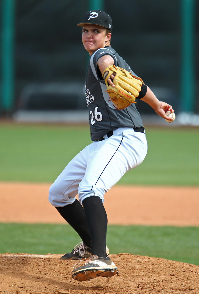 Pine View pitcher Harrison Goebel, Pine View vs. Cedar, Baseball, St. George, Utah, May 15, 2015 | Photo by Robert Hoppie, ASPpix.com, St. George News