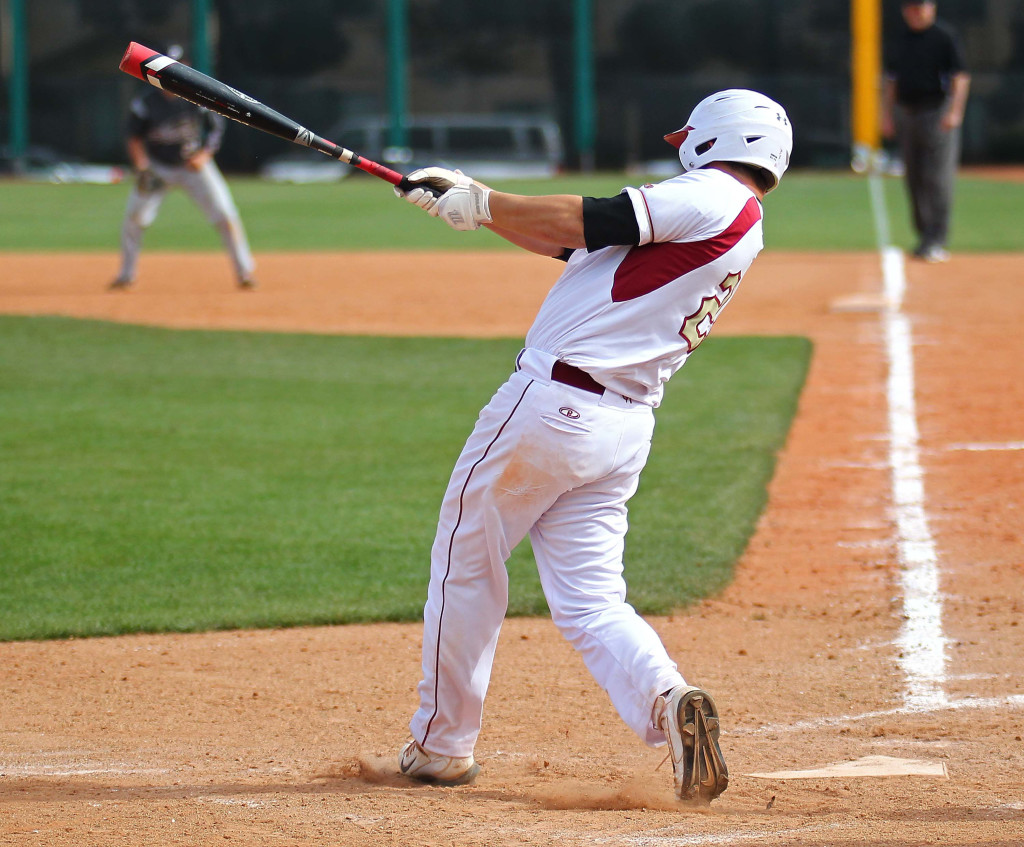 Brecken Lewis launches a solo home run for Cedar, Pine View vs. Cedar, Baseball, St. George, Utah, May 15, 2015 | Photo by Robert Hoppie, ASPpix.com, St. George News