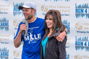L-R: Justin Osmond with aunt, and celebrity, Marie Osmond. 
