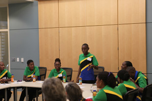 Participants in Dixie State University’s Tanzania Nurses Educational Exchange take turns introducing themselves during a welcome reception at DSU’s Russell C. Taylor Health Science Center, St. George, Utah, May 18, 2015 | Photo by Jared Madsen, St. George News