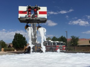 A foam cannon is set to get the party started at the Fire Hose Frenzy, location and date not specified | Photo courtesy of Fire Hose Frenzy, St. George News