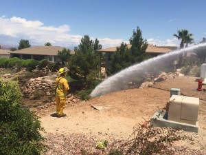 Brush fire in the Stone Cliff gated community, St. George, Utah, May 26, 2015 | Photo by Ric Wayman, St. George News