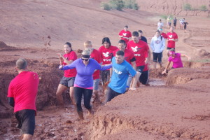 Members of Team Red, White and Blue participate in the Hurricane Mud Run, Hurricane, Utah, May 16, 2015 | Photo by Hollie Reina, St. George News