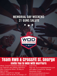 WOD with Warriors flyer, location and date not specified | Flyer courtesy of Garrett Johnson, Team Red, White and Blue, St. George News Click image to enlarge