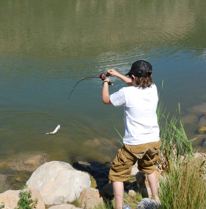 Young boy casting his line while fishing, location and date unspecified | Photo courtesy of Division of Wildlife Resources, St. George News