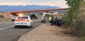 Rollover off southbound Interstate 15 at the Washington Parkway exit, Washington City, Utah, May 1, 2015 | Photo by Mori Kessler, St. George News