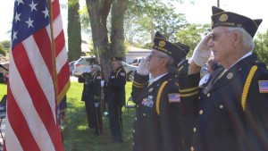 Standing at attention for the National Anthem, Veterans Park, Washington City, Utah, May 25, 2015 | Photo by Mori Kessler, St. George News