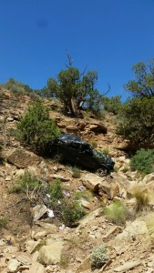 Responders removing vehicle from bottom of ravine near Toquerville Falls, Utah, June 8, 2015 | Photo submitted, St. George News