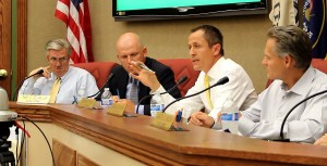 (Left-right) Mayor Ken Neilson, Councilmen Thad Seegmiller, Kress Staheli, and Ron Truman, Washington City, Utah, June 10, 2015 | Photo by Mori Kessler, St. George News