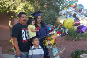 Maria Silva celebrates with her family after the graduation ceremony for Stevens-Henager St. George Campus, St. George, Utah, June 2, 2015 | Photo by Hollie Reina, St. George News