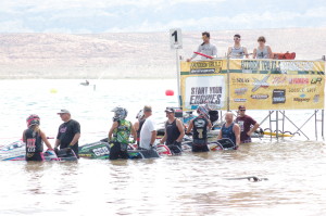 Racers line up for the start of the Pro Watercross Tour held at Sand Hollow State Park, Utah, June, 2015 | Photo by Hollie Reina, St. George News