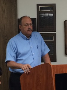 Iron County Planning/Special Services Coordinator Reed Erickson explains to council the process that led up to Monday's vote, Commission Chambers, Parowan, Utah, June 8, 2015 | Photo by Carin Miller, St. George News