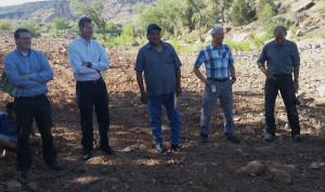 Local, state, tribal and federal officials celebrate the completion of the Shem Dam rehabilitation, Shivwits Reservation, Utah, June 2, 2015 | Photo by Julie Applegate, St. George News