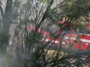 A brush fire briefly threatened homes Monday morning just off Tonaquint Drive, St. George, Utah, June 17, 2015 | Photo by Ric Wayman, St. George News 