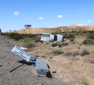 Fatal rollover near Mesquite, Nevada, June 6, 2015 | Photo courtesy of Nevada Highway Patrol, St. George News