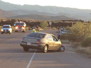 Damage to a vehicle after a T-Bone Collision, Santa Clara, June 16, 2015 | Photo by Nataly Burdick, St. George News