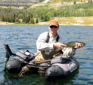 Steve Ogden shows a tiger trout he caught at Duck Fork Reservoir, Ferron, Utah, August 22, 2009 | Photo by Tom Ogden, St. George News