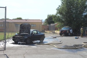 Vehicle fire in LaVerkin, Utah, June 24, 2015 | Photo by Nataly Burdick, St. George News