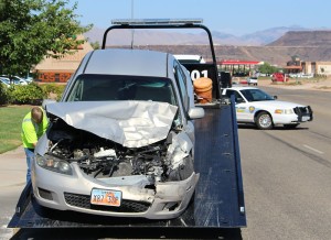 An accident on 1450 South caused only minor injuries, St. George, Utah, July 9, 2015 | Photo by Ric Wayman, St. George News