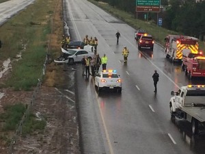 An accident near milepost 58 in Cedar City temporarily closed down all lanes of travel on Interstate 15, Cedar City, Utah, July 6, 2015 | Photo by Carin Miller, St. George News