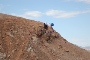 Professional mountain bike racer Logan Binggeli descends a trail in St. George, Utah, July 10, 2015 | Photo by Hollie Reina, St. George News