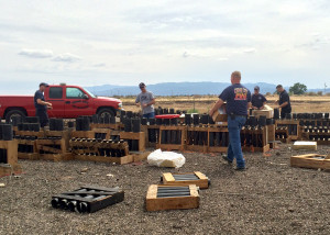 Cedar City Fire Department firefighters prep the cannons for Satureday night's fireworks display, Cedar City, Utah, July 4, 2015 | Photo by Carin Miller, St. George News