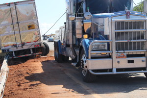 UHP responded to a semitruck that blew a tire heading north on I-15 in Washington City near mile post 12, July 21, 2015 | Photo by Jessica Tempfer, St. George News