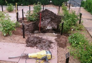 Flooding in the Rose Garden, the DiFiore Center, St. George, Utah, date not specified | Photo Courtesy of Ernie Doose, the executive director at the DiFiore Center, St. George News