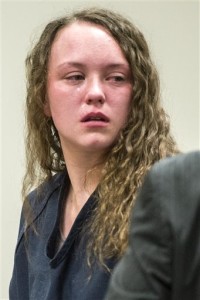 Meagan Grunwald reacts during her sentencing at 4th District Court in Provo, Utah. Grunwald, a Utah teenager convicted in a 50-mile crime spree that left one sheriff's deputy dead and another wounded was sentenced Wednesday to 30 years to life with the possibility of parole, Provo, Utah, July 8, 2015 | Photo by Chris Detrick/The Salt Lake Tribune via AP, Pool, St. George News