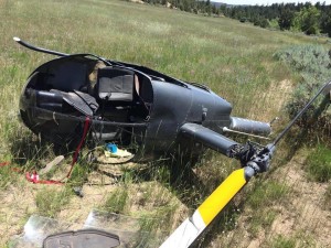 A St. George man and his son were transported to two different hospitals following a helicopter crash, Garfield County, July 12, 2015 | Photo courtesy of Terrason Spinks, St. George News