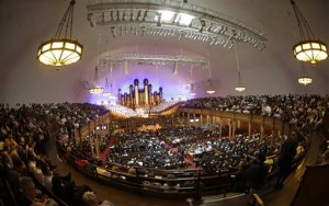 People attend a memorial service for Mormon leader Boyd K. Packer at the Tabernacle, on Temple Square Friday, July 10, 2015, in Salt Lake City. Packer's death on July 3 at the age of 90 from natural causes left the religion with two openings on a high-level governing body called the Quorum of the Twelve Apostles. | AP Photo by Rick Bowmer, St. George News