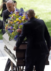 Pallbearers carry the casket of Mormon leader Boyd K. Packer during a memorial service at the Tabernacle, on Temple Square Friday, July 10, 2015, in Salt Lake City. Packer's death on July 3 at the age of 90 from natural causes left the religion with two openings on a high-level governing body called the Quorum of the Twelve Apostles. | AP Photo by Rick Bowmer, St. George News