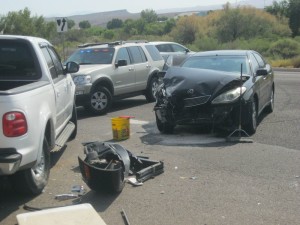 A mother and her baby were taken to the hospital following a two car collision Friday, St. George, Utah, August 21, 2015 | Photo by Ric Wayman, St. George News