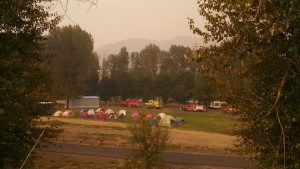 The firefighter's camp near Paul Louscher's house, I should be pretty safe, Twisp, Washington, August 24, 2015 | Photo courtesy of Paul Louscher, St. George News 