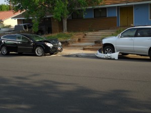 An accident Thursday  morning damaged two vehicles and left one man injured, Santa Clara, Utah, Aug. 20, 2015 | Photo by Julie Applegate, St. George News